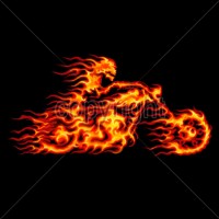 Flaming Biker